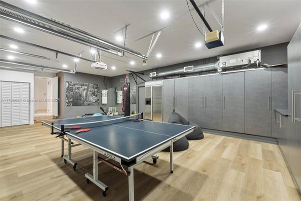 Game Room, Interior, Recessed Lighting, Wood Texture Flooring
