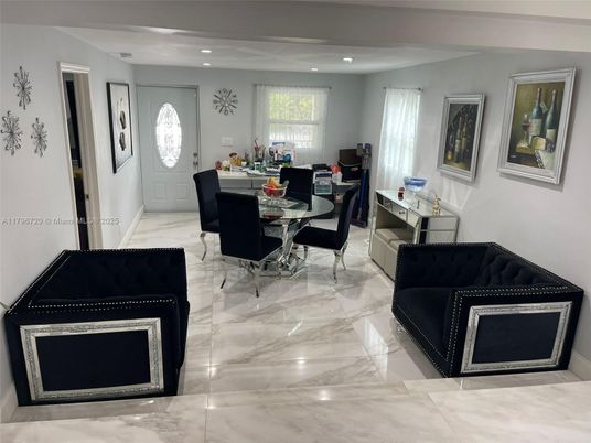 Dining room, Interior, Marble, Recessed Lighting
