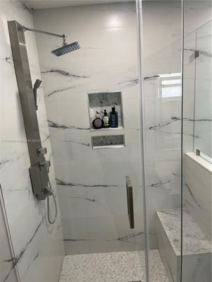 Bathroom, Glass Shower, Interior, Marble Walls