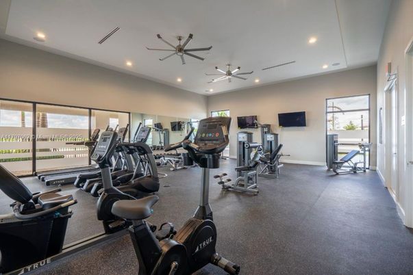 Fitness Equipment, Gym, Interior, Recessed Lighting