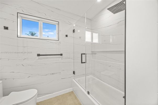 Bathroom, Glass Shower, Interior, Marble Walls