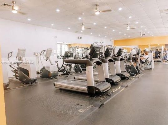 Fitness Equipment, Gym, Interior, Recessed Lighting