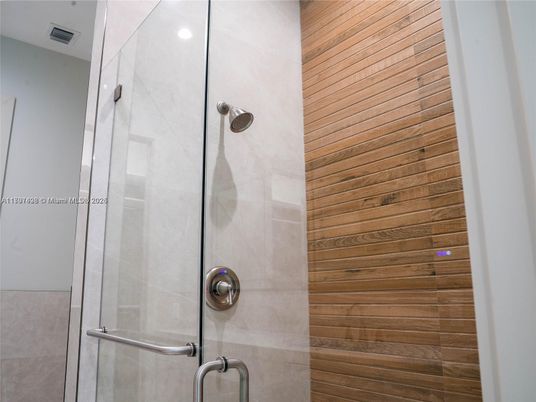 Bathroom, Glass Shower, Interior, Wooden Walls