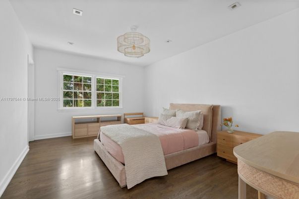 Bedroom, Chandelier, Interior, Wood Texture Flooring