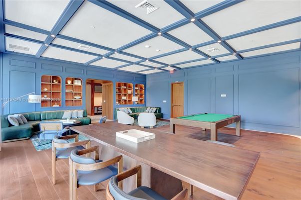 Billiard Table, Game Room, Interior, Living room, Recessed Lighting, Wood Texture Flooring