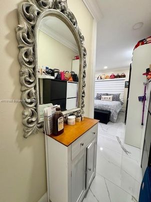 Bedroom, Interior, Marble, Recessed Lighting