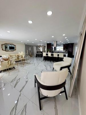 Interior, Kitchen, Living room, Marble, Recessed Lighting