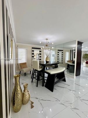 Dining room, Interior, Living room, Marble, Pendant Lights