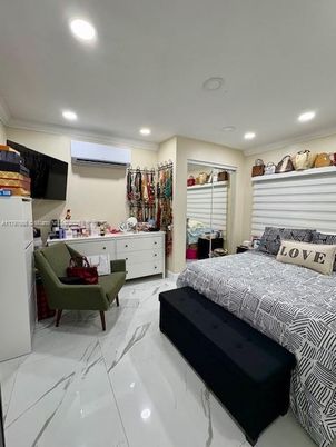 Bedroom, Interior, Marble, Recessed Lighting