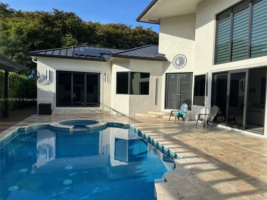 Exterior, Pool, Solar Panels