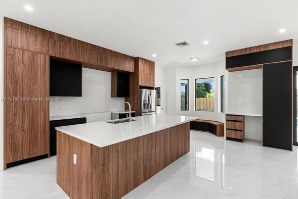Interior, Kitchen, Marble, Recessed Lighting, Stainless Steel Appliances