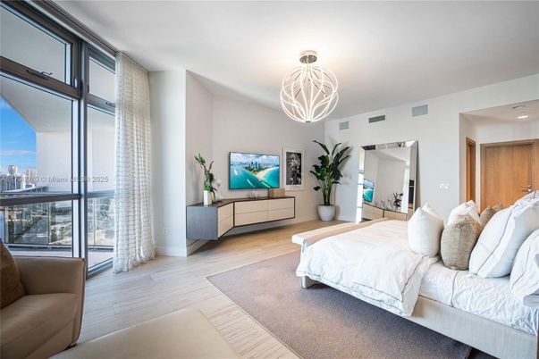 Bedroom, Chandelier, Interior, Wood Texture Flooring