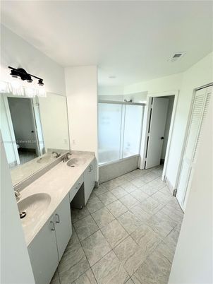 Bathroom, Dual Sink Vanities, Glass Shower, Interior