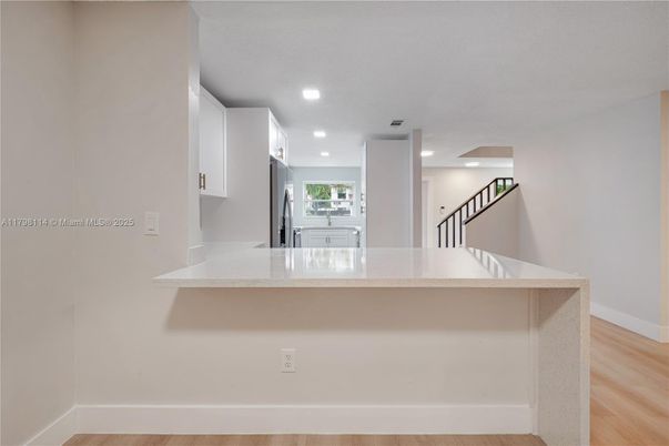 Interior, Kitchen, Recessed Lighting, Wood Texture Flooring