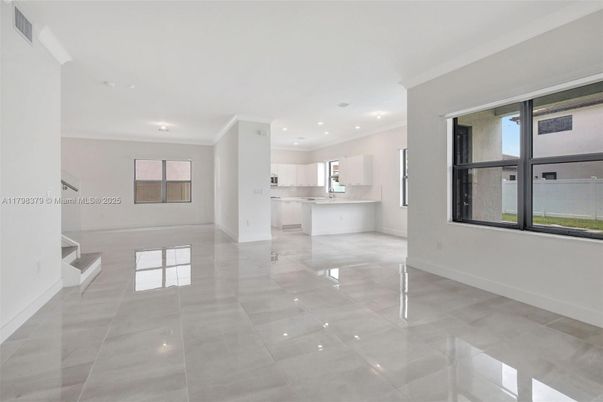 Empty room, Interior, Kitchen, Recessed Lighting