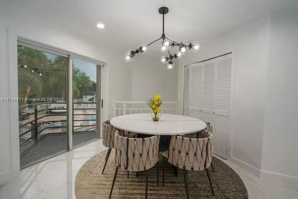 Dining room, Interior, Marble, Pendant Lights, Recessed Lighting
