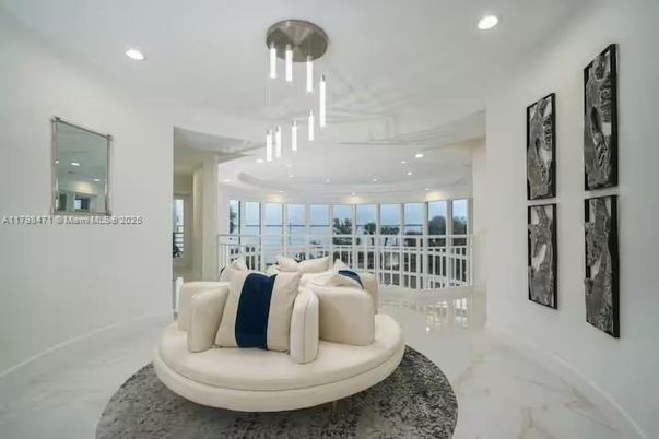 Interior, Living room, Marble, Pendant Lights, Recessed Lighting