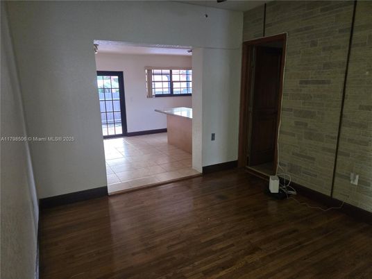 Empty room, Interior, Stone Walls, Wood Texture Flooring