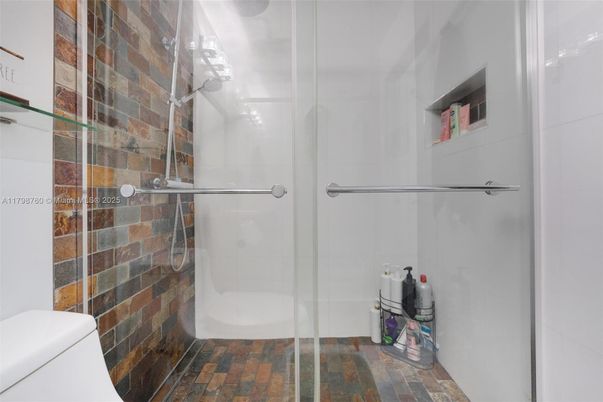 Bathroom, Glass Shower, Interior, Stone Walls