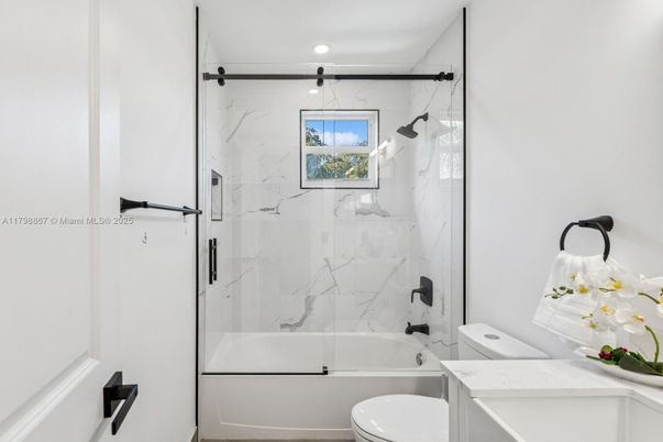 Bathroom, Glass Shower, Interior, Marble Walls, Recessed Lighting