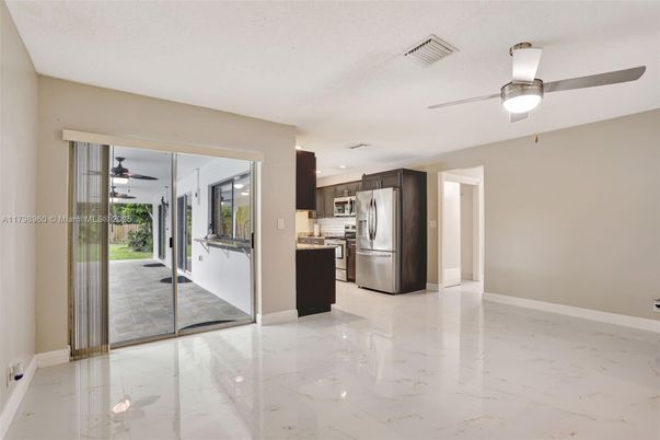 Interior, Kitchen, Marble, Recessed Lighting, Stainless Steel Appliances