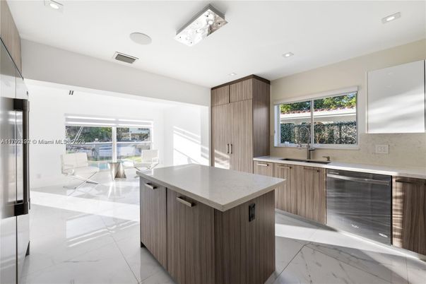 Interior, Kitchen, Marble, Recessed Lighting, Stainless Steel Appliances