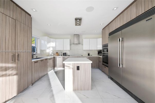 Interior, Kitchen, Marble, Recessed Lighting, Stainless Steel Appliances