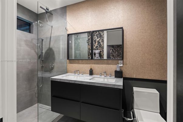 Bathroom, Dual Sink Vanities, Glass Shower, Interior