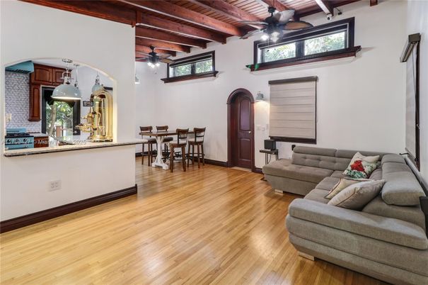 Dining room, Interior, Living room, Wooden Beams, Wooden Ceilings, Wood Texture Flooring