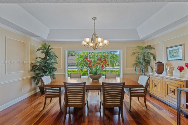Chandelier, Dining room, Interior, Wood Texture Flooring