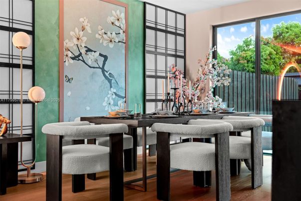 Dining room, Interior, Wood Texture Flooring