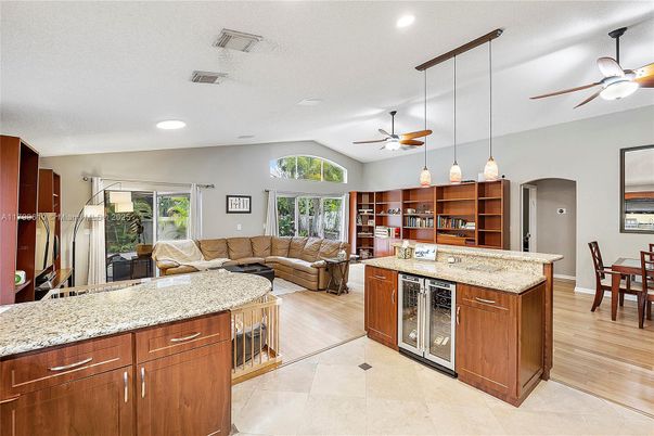 Dining room, Interior, Kitchen, Living room, Pendant Lights, Recessed Lighting, Wood Texture Flooring