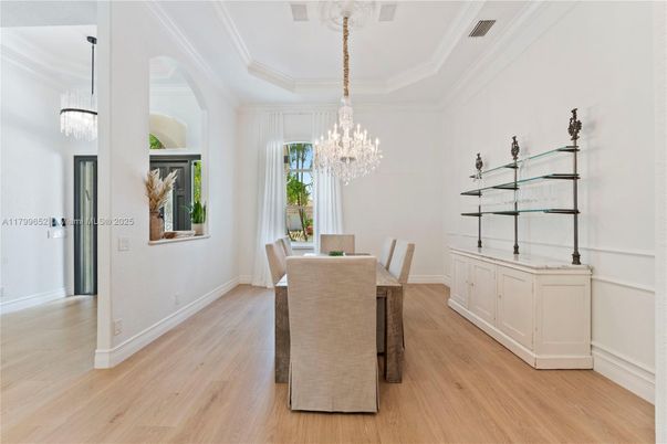 Chandelier, Dining room, Interior, Pendant Lights, Wood Texture Flooring
