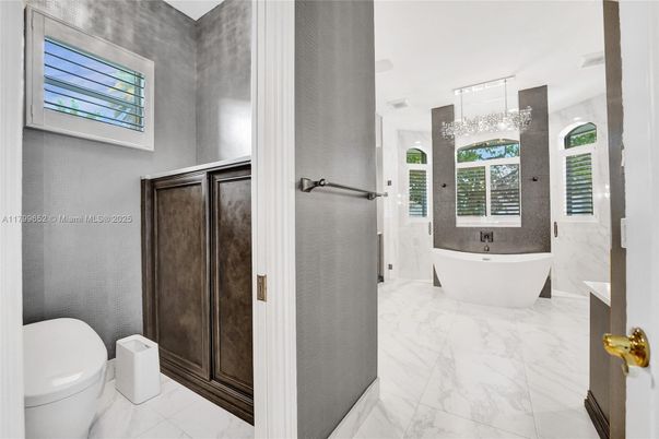 Bathroom, Chandelier, Free Standing Baths, Interior, Marble