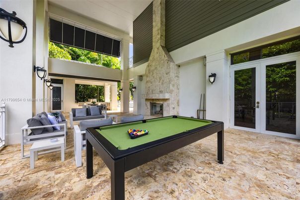 Billiard Table, Fireplace, Game Room, Interior, Living room