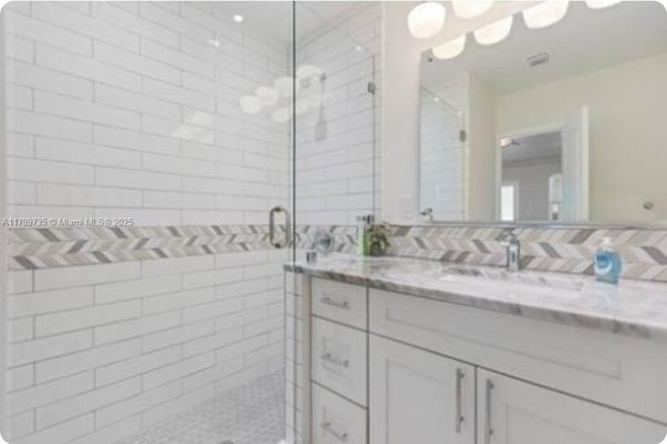 Bathroom, Dual Sink Vanities, Glass Shower, Interior
