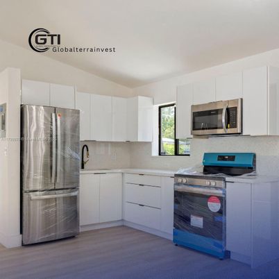 Interior, Kitchen, Stainless Steel Appliances, Wood Texture Flooring