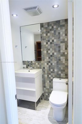 Bathroom, Interior, Recessed Lighting, Wood Texture Flooring
