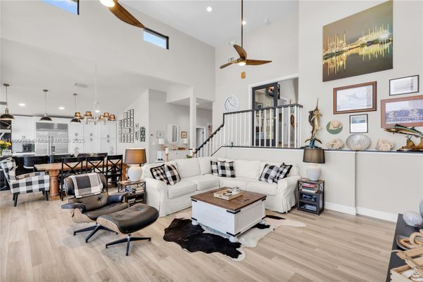 Dining room, Interior, Kitchen, Living room, Pendant Lights, Recessed Lighting, Wood Texture Flooring