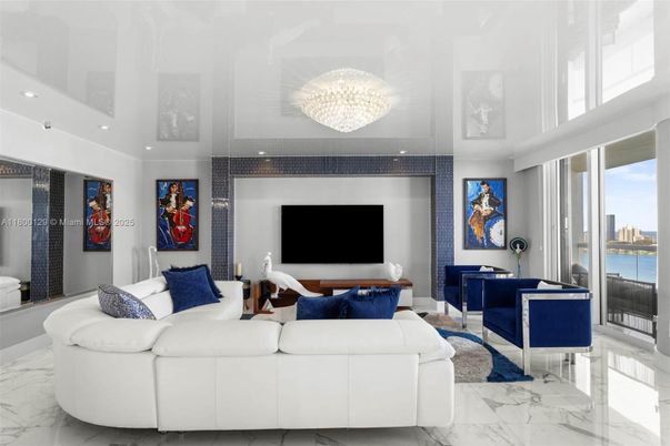 Chandelier, Interior, Living room, Marble, Piano, Recessed Lighting, Water