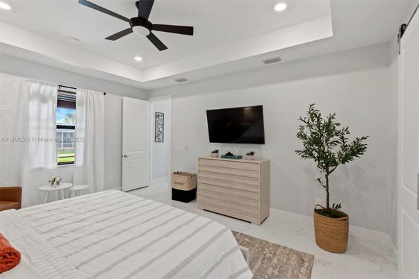 Bedroom, Interior, Marble, Recessed Lighting