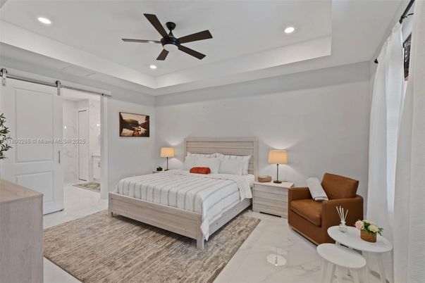 Bedroom, Interior, Marble, Recessed Lighting