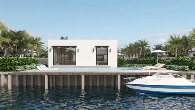 Exterior, Facade, Lake, Pool, Modern