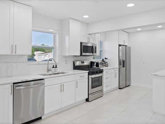 Interior, Kitchen, Recessed Lighting, Stainless Steel Appliances