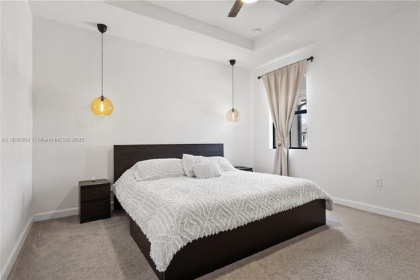 Bedroom, Interior, Pendant Lights