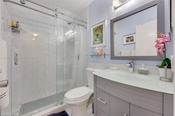 Bathroom, Glass Shower, Interior, Marble Walls
