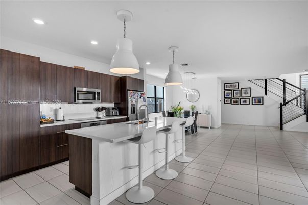 Interior, Kitchen, Pendant Lights, Recessed Lighting, Stainless Steel Appliances
