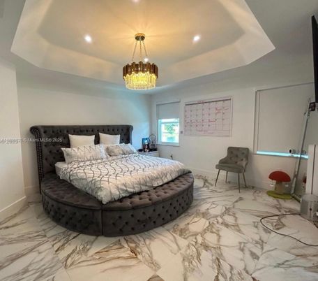 Bedroom, Chandelier, Interior, Marble, Recessed Lighting