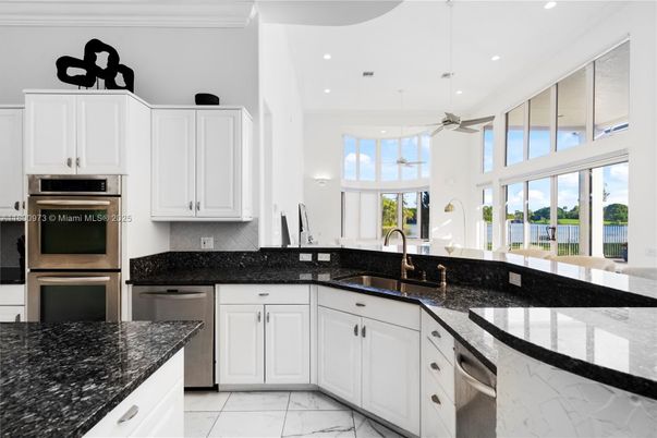 Interior, Kitchen, Marble, Recessed Lighting, Stainless Steel Appliances