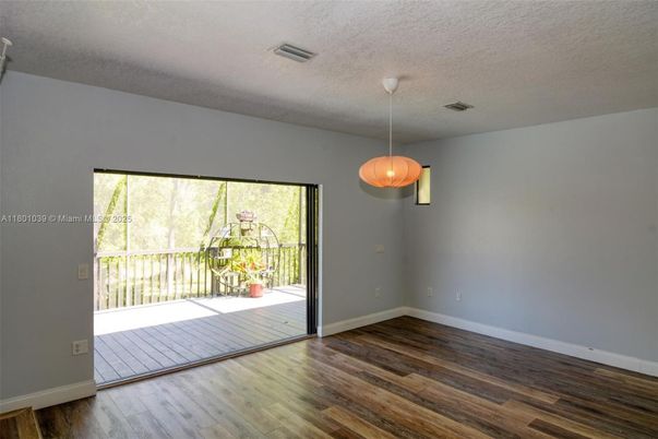 Empty room, Interior, Pendant Lights, Wood Texture Flooring